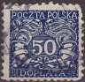 Poland 1920 Numeros 50 GR Azul Scott J28. Polonia J28. Subida por susofe